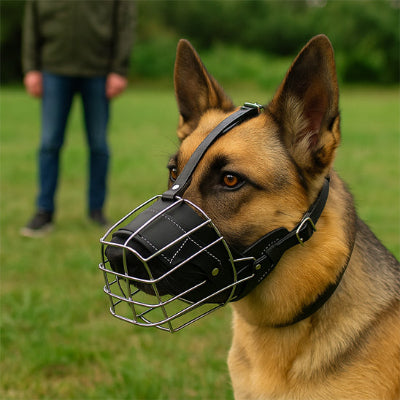 Museliere-pour-chien-cuir-metal-grand-chien