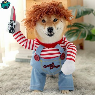 Costume Halloween Pour Chien TOBBOMEY - Vêtement Hiver Polaire, Motifs Festifs, Tailles XS à XL