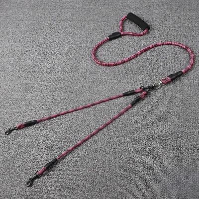 Laisse-double-pour-chien-rouge-corde