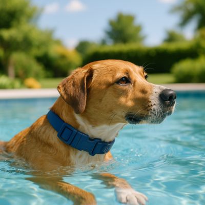collier-chien-bleu-etanche-piscine