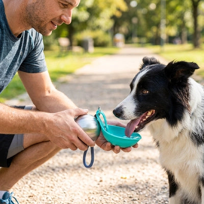 gourde-pour-chien-métal-ronde