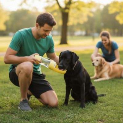 gourde-pour-chien-sans-BPA-jaune