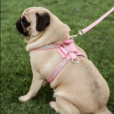 harnais-chien-brillant-rose-avec-des-strass