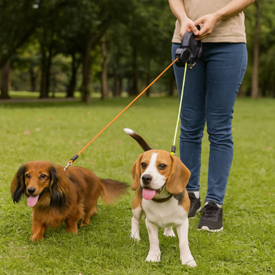 laisse-pour-chien-double-avec-lumiere-vert-orange