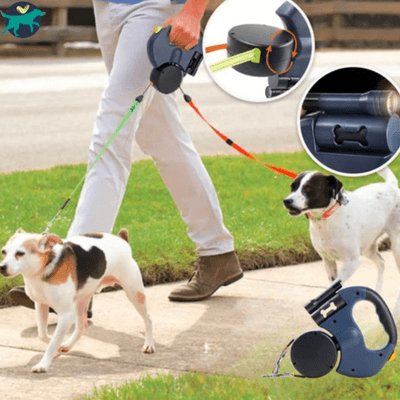 LAISSE DOUBLE POUR CHIEN | Safe-Walk - Malin et Câlin